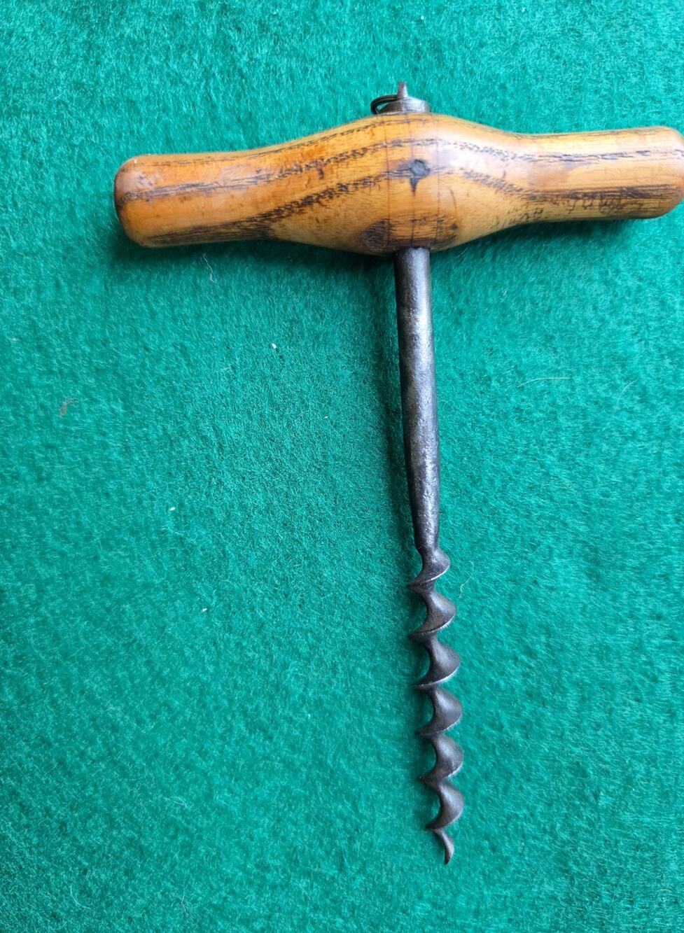 Antique Turned Oak Victorian Corkscrew